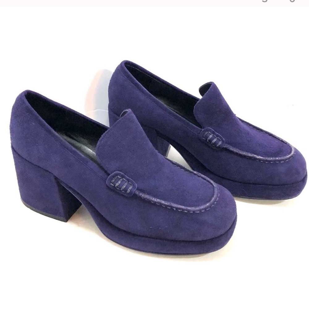 Purple 70’s Halloween costume platform shoes 7 1/2